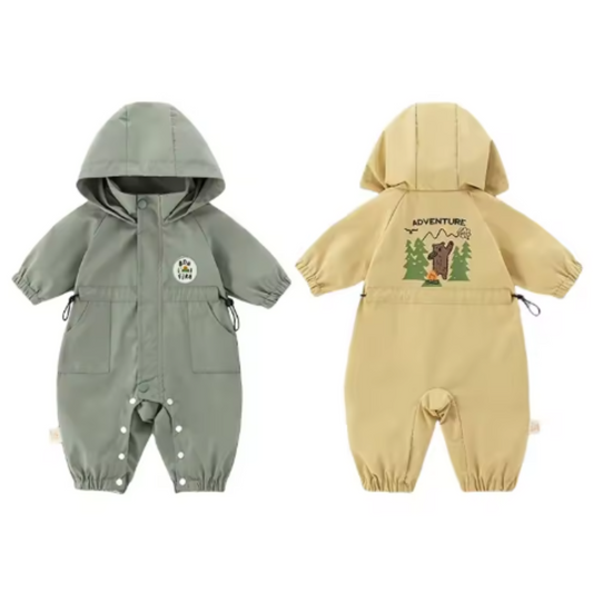 Stylish & Functional Baby Jumpsuit – Windbreaker, Hooded, Seasonal Comfort