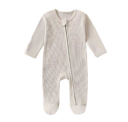 Organic Cotton Waffle Baby Romper