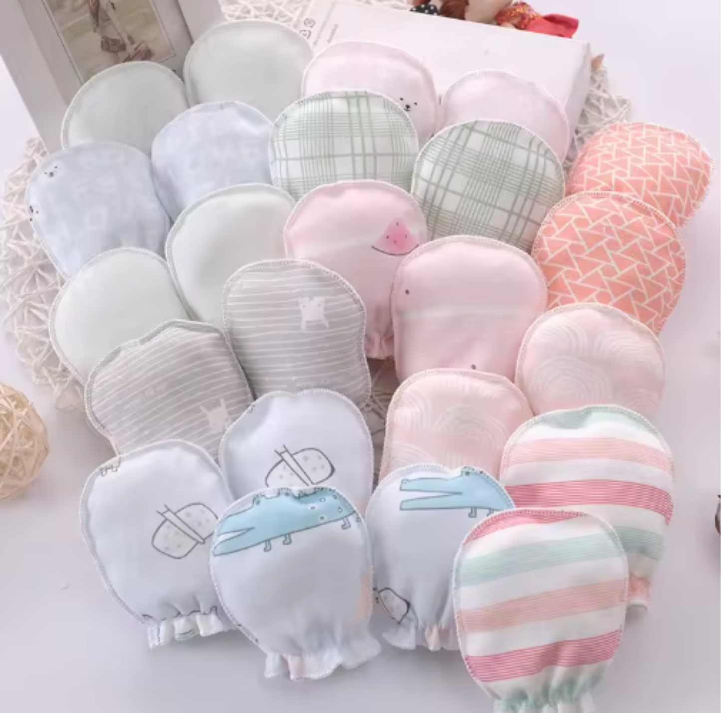 5 Pairs Newborn Baby Gloves – Organic Cotton, Special Design