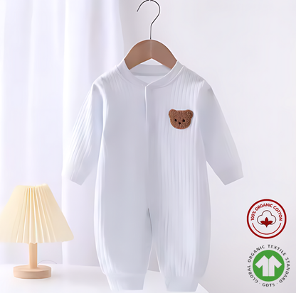 Organic Cotton Baby Romper – Bear Print