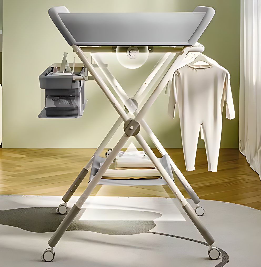 Portable Foldable Baby Changing Table with Wheels – Waterproof & Adjustable