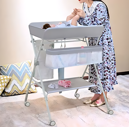 Portable Foldable Baby Changing Table with Wheels – Waterproof & Adjustable