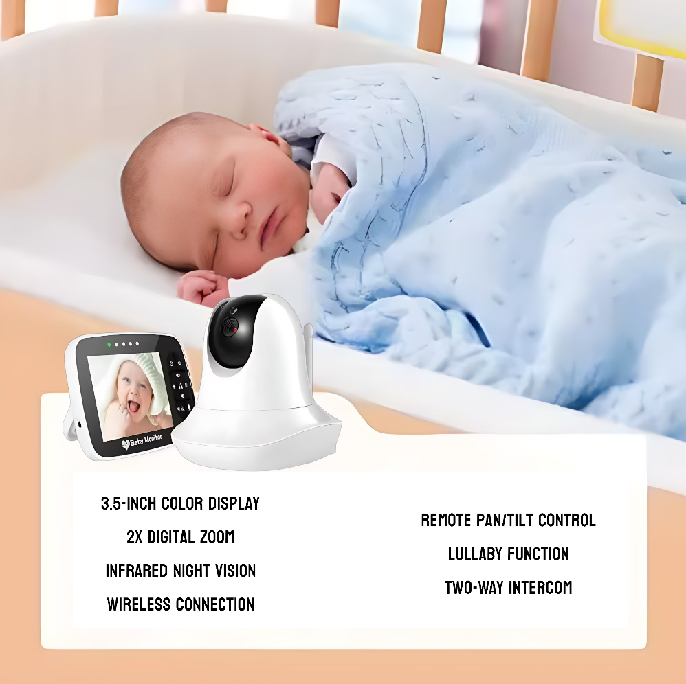 3.5 Inch 2x Zoom Baby Monitor – Wireless Video with Night Vision