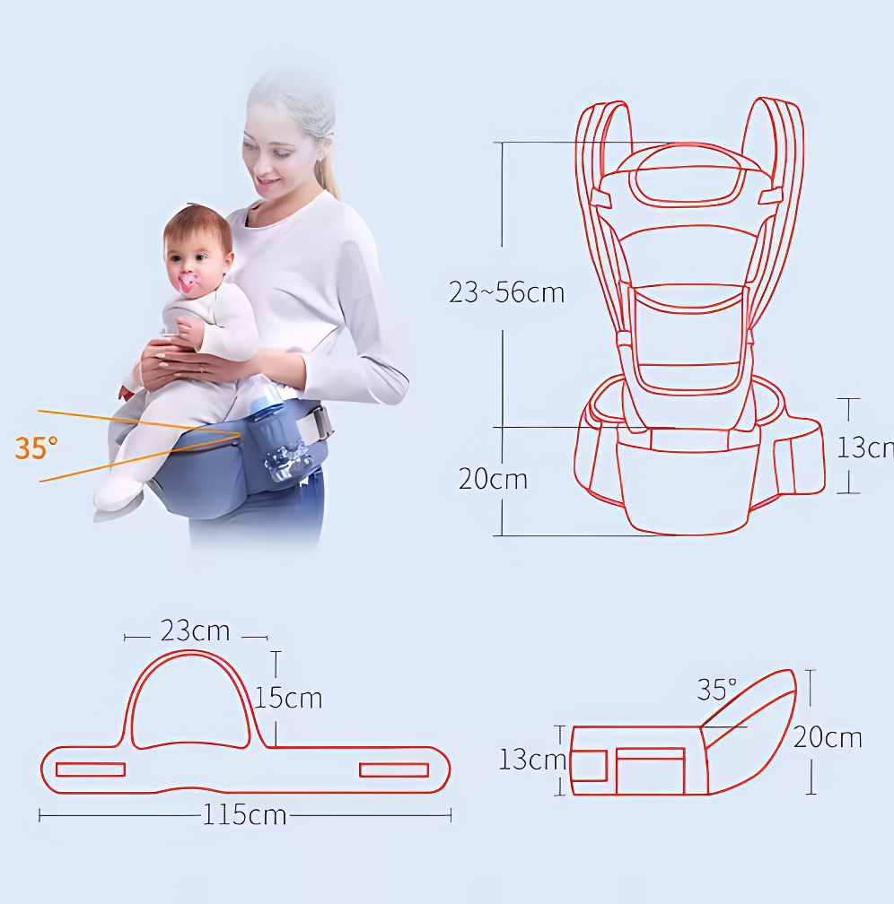 Ergonomic Baby Carrier Backpack – Infant Hipseat & Kangaroo Wrap Sling