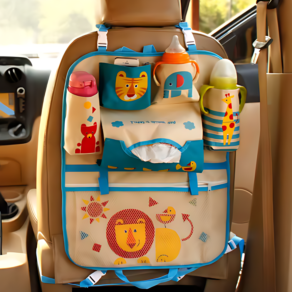 Cute Cartoon Lion Car Organizer – Seat Back Storage Bag