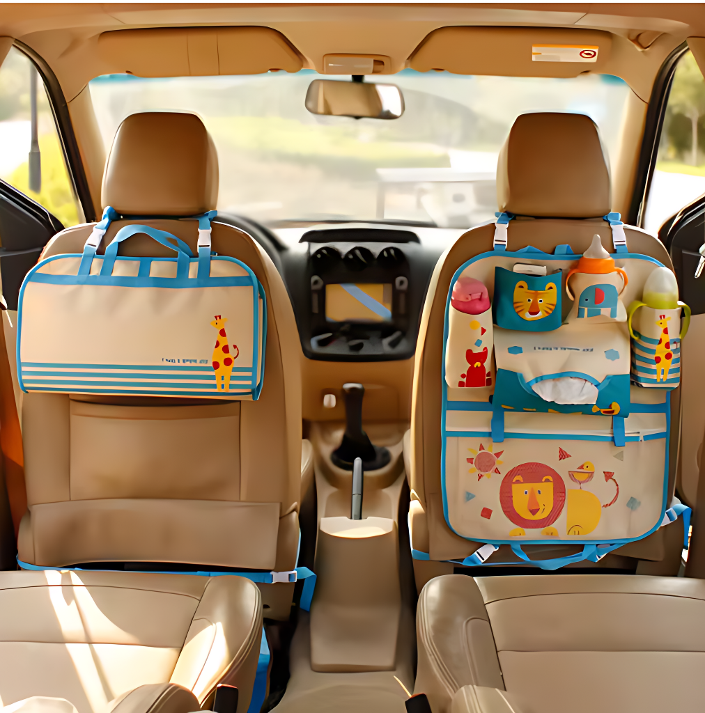 Cute Cartoon Lion Car Organizer – Seat Back Storage Bag