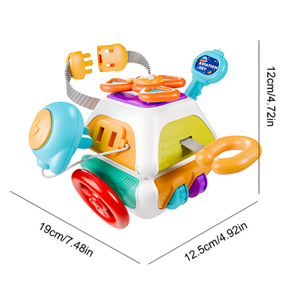 10-in-1 Baby Busy Board – Montessori Sensory Activity Cube