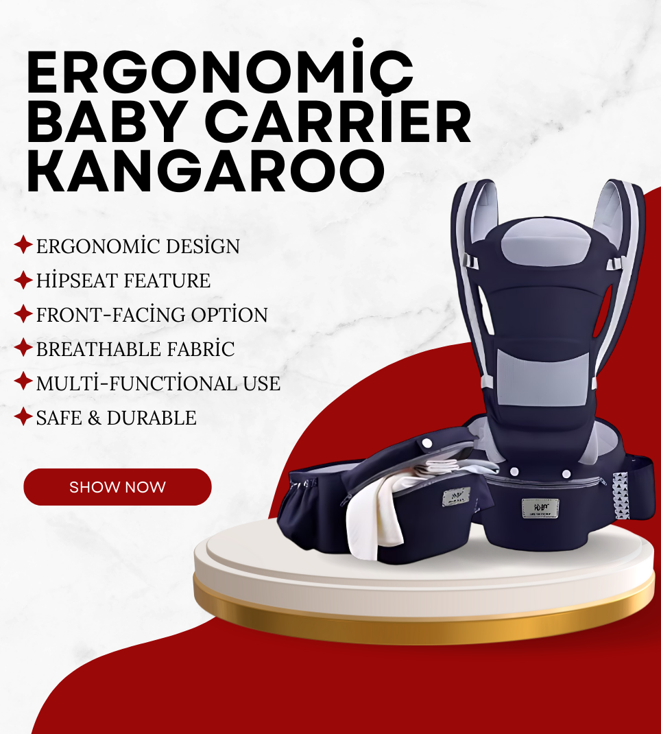 Ergonomic Baby Carrier Backpack – Infant Hipseat & Kangaroo Wrap Sling