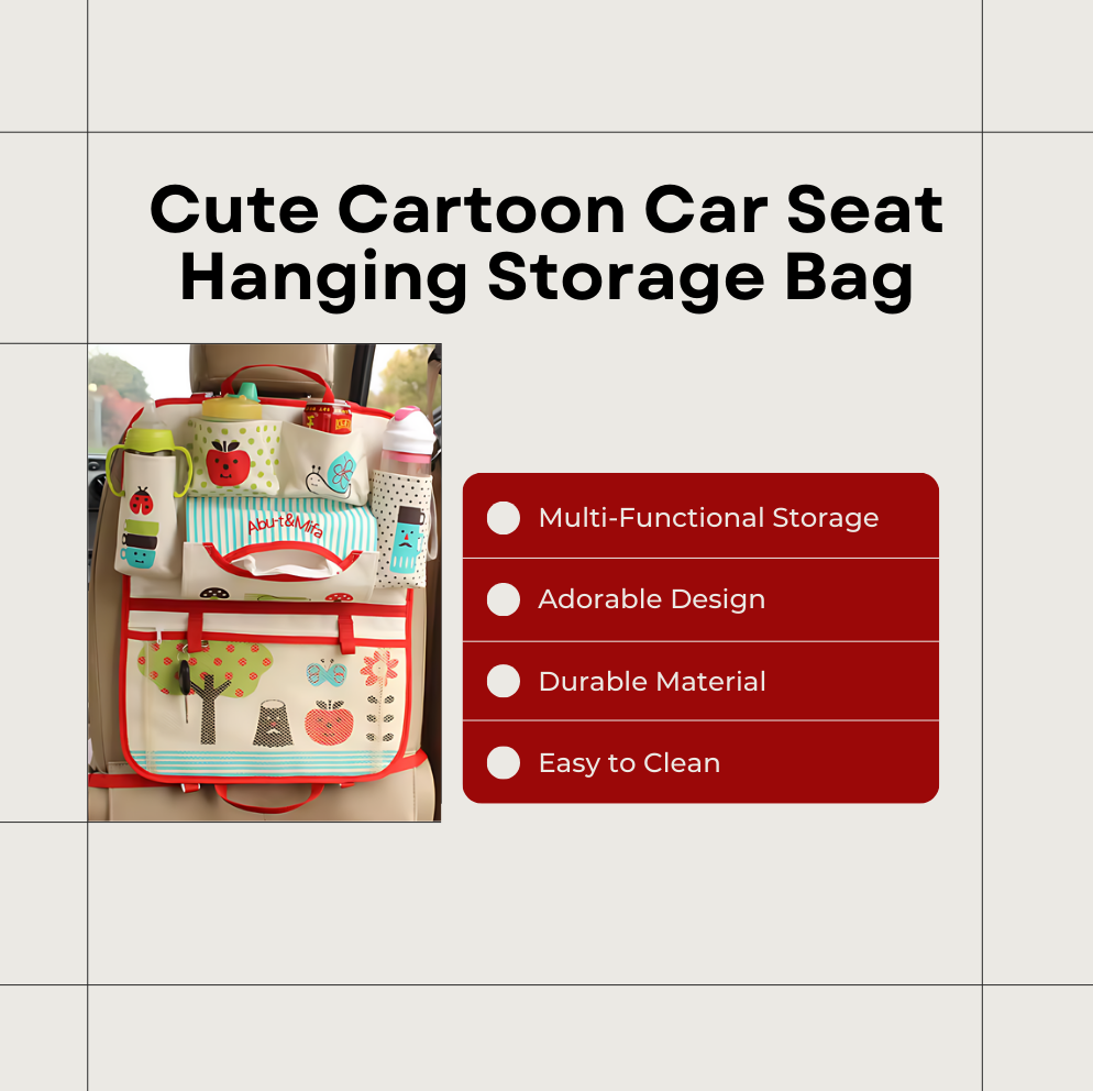 Cute Cartoon Lion Car Organizer – Seat Back Storage Bag